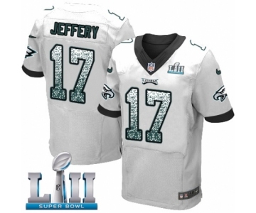 Men's Nike Philadelphia Eagles #17 Alshon Jeffery Elite White Road Drift Fashion Super Bowl LII NFL Jersey