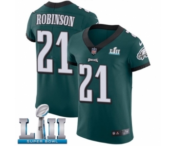 Men's Nike Philadelphia Eagles #21 Patrick Robinson Midnight Green Team Color Vapor Untouchable Elite Player Super Bowl LII NFL Jersey