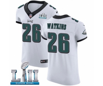 Men's Nike Philadelphia Eagles #26 Jaylen Watkins White Vapor Untouchable Elite Player Super Bowl LII NFL Jersey