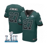 Men's Nike Philadelphia Eagles #27 Malcolm Jenkins Elite Midnight Green Home Drift Fashion Super Bowl LII NFL Jersey