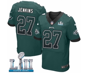 Men's Nike Philadelphia Eagles #27 Malcolm Jenkins Elite Midnight Green Home Drift Fashion Super Bowl LII NFL Jersey