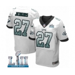 Men's Nike Philadelphia Eagles #27 Malcolm Jenkins Elite White Road Drift Fashion Super Bowl LII NFL Jersey