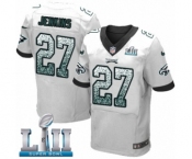 Men's Nike Philadelphia Eagles #27 Malcolm Jenkins Elite White Road Drift Fashion Super Bowl LII NFL Jersey