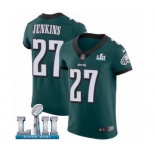 Men's Nike Philadelphia Eagles #27 Malcolm Jenkins Midnight Green Team Color Vapor Untouchable Elite Player Super Bowl LII NFL Jersey