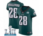 Men's Nike Philadelphia Eagles #28 Wendell Smallwood Midnight Green Team Color Vapor Untouchable Elite Player Super Bowl LII NFL Jersey