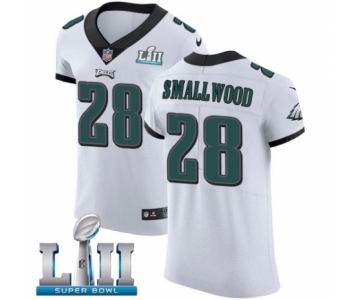 Men's Nike Philadelphia Eagles #28 Wendell Smallwood White Vapor Untouchable Elite Player Super Bowl LII NFL Jersey