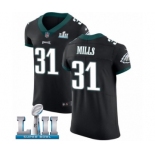 Men's Nike Philadelphia Eagles #31 Jalen Mills Black Vapor Untouchable Elite Player Super Bowl LII NFL Jersey
