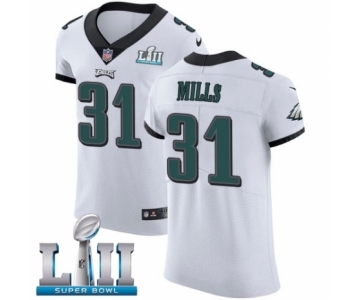Men's Nike Philadelphia Eagles #31 Jalen Mills White Vapor Untouchable Elite Player Super Bowl LII NFL Jersey