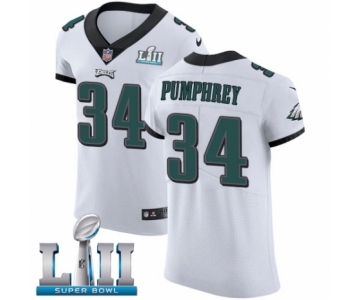 Men's Nike Philadelphia Eagles #34 Donnel Pumphrey White Vapor Untouchable Elite Player Super Bowl LII NFL Jersey
