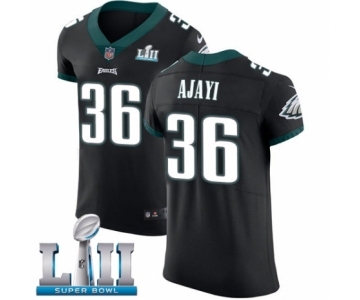 Men's Nike Philadelphia Eagles #36 Jay Ajayi Black Vapor Untouchable Elite Player Super Bowl LII NFL Jersey