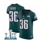 Men's Nike Philadelphia Eagles #36 Jay Ajayi Midnight Green Team Color Vapor Untouchable Elite Player Super Bowl LII NFL Jersey
