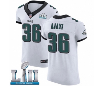 Men's Nike Philadelphia Eagles #36 Jay Ajayi White Vapor Untouchable Elite Player Super Bowl LII NFL Jersey