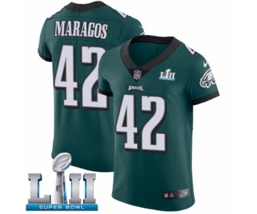 Men's Nike Philadelphia Eagles #42 Chris Maragos Midnight Green Team Color Vapor Untouchable Elite Player Super Bowl LII NFL Jersey