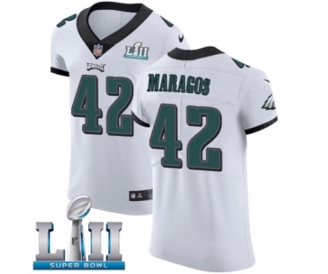 Men's Nike Philadelphia Eagles #42 Chris Maragos White Vapor Untouchable Elite Player Super Bowl LII NFL Jersey