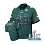 Men's Nike Philadelphia Eagles #43 Darren Sproles Elite Midnight Green Drift Fashion Super Bowl LII NFL Jersey