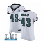 Men's Nike Philadelphia Eagles #43 Darren Sproles White Vapor Untouchable Elite Player Super Bowl LII NFL Jersey