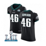 Men's Nike Philadelphia Eagles #46 Herman Edwards Black Vapor Untouchable Elite Player Super Bowl LII NFL Jersey