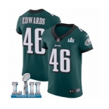 Men's Nike Philadelphia Eagles #46 Herman Edwards Midnight Green Team Color Vapor Untouchable Elite Player Super Bowl LII NFL Jersey