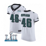Men's Nike Philadelphia Eagles #46 Herman Edwards White Vapor Untouchable Elite Player Super Bowl LII NFL Jersey