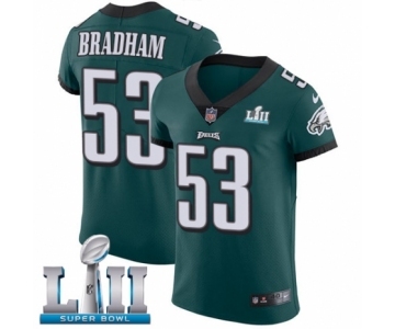 Men's Nike Philadelphia Eagles #53 Nigel Bradham Midnight Green Team Color Vapor Untouchable Elite Player Super Bowl LII NFL Jersey