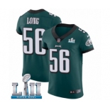 Men's Nike Philadelphia Eagles #56 Chris Long Midnight Green Team Color Vapor Untouchable Elite Player Super Bowl LII NFL Jersey