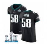 Men's Nike Philadelphia Eagles #58 Jordan Hicks Black Vapor Untouchable Elite Player Super Bowl LII NFL Jersey