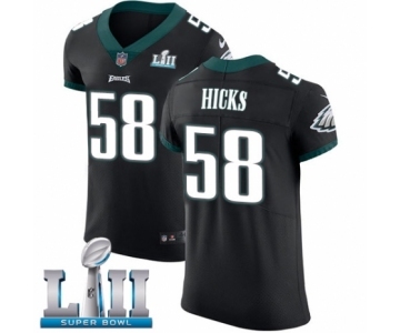 Men's Nike Philadelphia Eagles #58 Jordan Hicks Black Vapor Untouchable Elite Player Super Bowl LII NFL Jersey