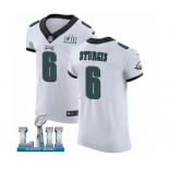 Men's Nike Philadelphia Eagles #6 Caleb Sturgis White Vapor Untouchable Elite Player Super Bowl LII NFL Jersey