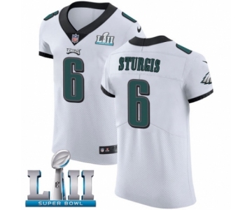 Men's Nike Philadelphia Eagles #6 Caleb Sturgis White Vapor Untouchable Elite Player Super Bowl LII NFL Jersey