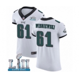 Men's Nike Philadelphia Eagles #61 Stefen Wisniewski White Vapor Untouchable Elite Player Super Bowl LII NFL Jersey
