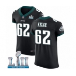 Men's Nike Philadelphia Eagles #62 Jason Kelce Black Vapor Untouchable Elite Player Super Bowl LII NFL Jersey