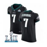 Men's Nike Philadelphia Eagles #7 Ron Jaworski Black Vapor Untouchable Elite Player Super Bowl LII NFL Jersey