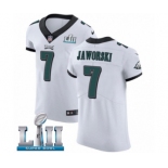 Men's Nike Philadelphia Eagles #7 Ron Jaworski White Vapor Untouchable Elite Player Super Bowl LII NFL Jersey