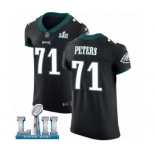 Men's Nike Philadelphia Eagles #71 Jason Peters Black Vapor Untouchable Elite Player Super Bowl LII NFL Jersey