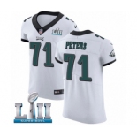Men's Nike Philadelphia Eagles #71 Jason Peters White Vapor Untouchable Elite Player Super Bowl LII NFL Jersey
