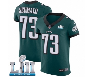 Men's Nike Philadelphia Eagles #73 Isaac Seumalo Midnight Green Team Color Vapor Untouchable Elite Player Super Bowl LII NFL Jersey