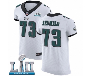Men's Nike Philadelphia Eagles #73 Isaac Seumalo White Vapor Untouchable Elite Player Super Bowl LII NFL Jersey