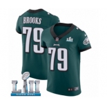 Men's Nike Philadelphia Eagles #79 Brandon Brooks Midnight Green Team Color Vapor Untouchable Elite Player Super Bowl LII NFL Jersey