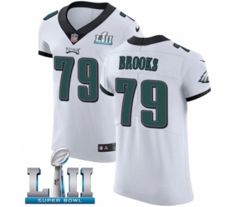 Men's Nike Philadelphia Eagles #79 Brandon Brooks White Vapor Untouchable Elite Player Super Bowl LII NFL Jersey
