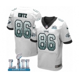 Men's Nike Philadelphia Eagles #86 Zach Ertz Elite White Road Drift Fashion Super Bowl LII NFL Jersey