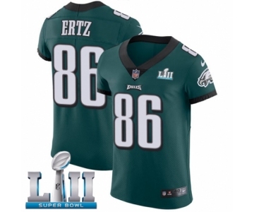 Men's Nike Philadelphia Eagles #86 Zach Ertz Midnight Green Team Color Vapor Untouchable Elite Player Super Bowl LII NFL Jersey