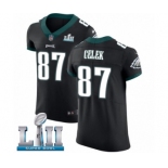 Men's Nike Philadelphia Eagles #87 Brent Celek Black Vapor Untouchable Elite Player Super Bowl LII NFL Jersey