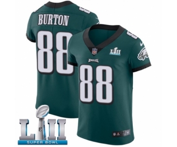 Men's Nike Philadelphia Eagles #88 Trey Burton Midnight Green Team Color Vapor Untouchable Elite Player Super Bowl LII NFL Jersey