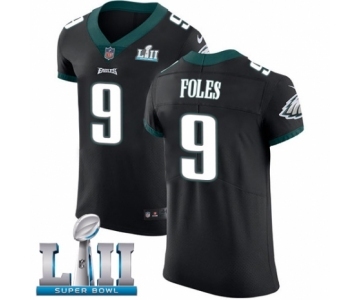 Men's Nike Philadelphia Eagles #9 Nick Foles Black Vapor Untouchable Elite Player Super Bowl LII NFL Jersey