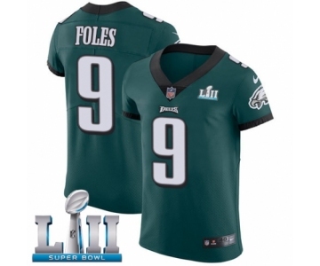 Men's Nike Philadelphia Eagles #9 Nick Foles Midnight Green Team Color Vapor Untouchable Elite Player Super Bowl LII NFL Jersey