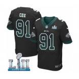 Men's Nike Philadelphia Eagles #91 Fletcher Cox Elite Black Alternate Drift Fashion Super Bowl LII NFL Jersey