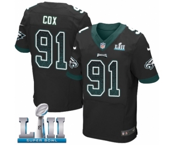 Men's Nike Philadelphia Eagles #91 Fletcher Cox Elite Black Alternate Drift Fashion Super Bowl LII NFL Jersey