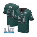 Men's Nike Philadelphia Eagles #91 Fletcher Cox Elite Midnight Green Home Drift Fashion Super Bowl LII NFL Jersey