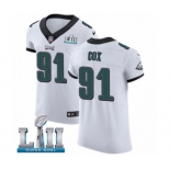 Men's Nike Philadelphia Eagles #91 Fletcher Cox White Vapor Untouchable Elite Player Super Bowl LII NFL Jersey