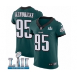 Men's Nike Philadelphia Eagles #95 Mychal Kendricks Midnight Green Team Color Vapor Untouchable Elite Player Super Bowl LII NFL Jersey